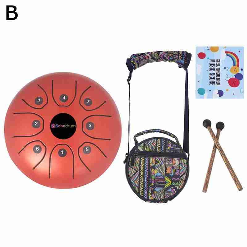 5.5 Inch Mini 8-tone Steel Tongue Drum C Key Percussion Instrument Hand Pan