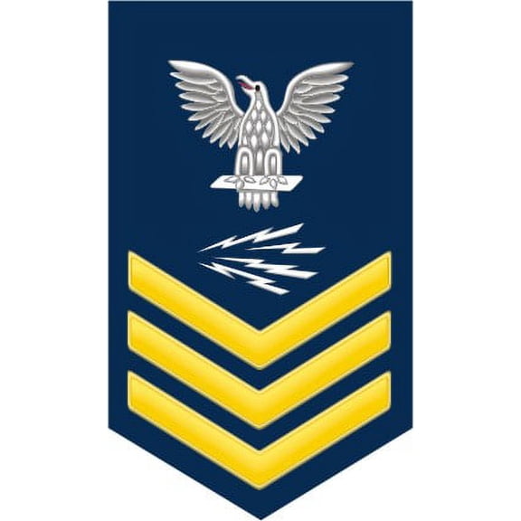 5.5 Inch Navy Gold E-6 Radioman RM Decal Sticker