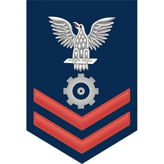 5.5 Inch Navy Red E-5 Engineman EN Decal Sticker