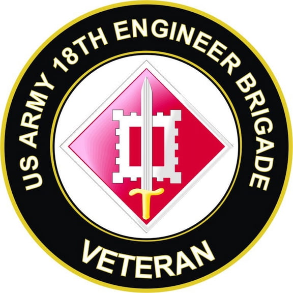 5.5 Inch U.S. Army 18th Engineer Brigade Veteran Sticker Decal