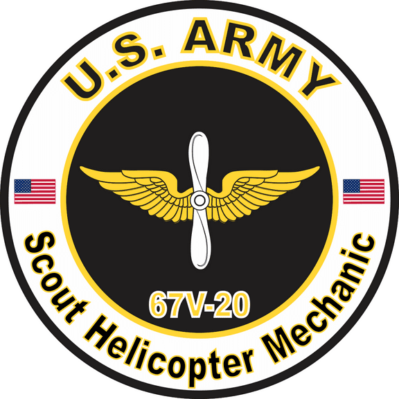 5.5 Inch U.S. Army MOS 67V20 Scout Helicopter Mechanic