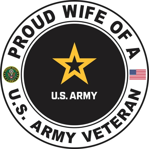 5.5 Inch U.S. Army Veteran Proud Wife Decal