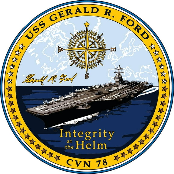 5.5 Inch USS Gerald R. Ford CVN-78 Crest Decal