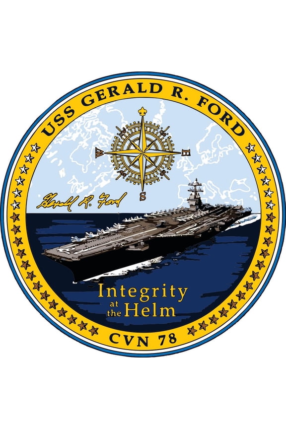 5.5 Inch USS Gerald R. Ford CVN-78 Crest Decal
