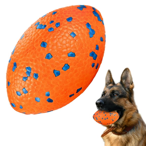 5.5 Inches Balls for Dogs, Durable Dog Football Toys for Aggressive Chewers, Indestructible Large Rugby Balls, Floating Dog Toys for Water Fetch for Medium and Large Breed, Orange