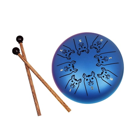 5.5 Inches Mini Drum 8 Tone with Bag Music Book Mallets Mini Hand Drum Ethereal Drum for Concert Travel Yoga Children's Music Enlightenment horse