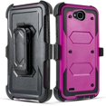 thumbnail image 1 of For 5.5" LG XPower2 Combo Holster Belt Clip Kickstand Dual Layer Protective Case Raised Bevel Design Enhance Camera and Screen Protection Shockproof Heavy Duty Impact Bumper Phone Case [Purple], 1 of 4