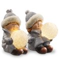thumbnail image 1 of National Tree Set of 2 Gray and White LED Lighted Kids Tabletop Decor 5.5", 1 of 3