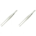 thumbnail image 1 of 5.5" Long Silver Tone Stainless Steel Round Tip Tweezers X2 I030543, 1 of 2