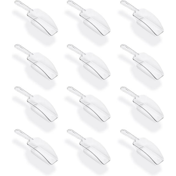 5.5" Mini Acrylic Plastic en Scoops for Weddings, Candy Desrt Buffet, Ice Cream, Protein Powders, Coffee, Tea (Clear)