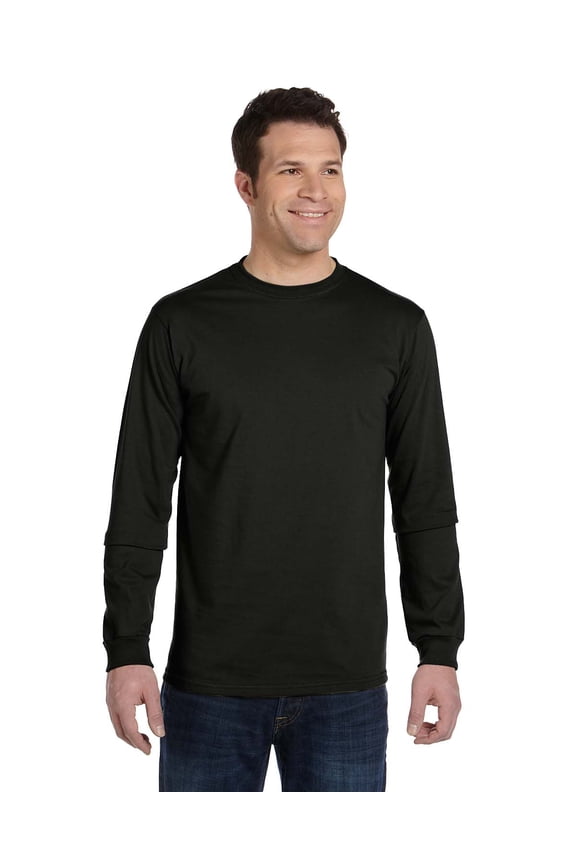 5.5 Oz., 100% Organic Cotton Classic Long-Sleeve T-Shirt , EC1500 , BLACK , Medium