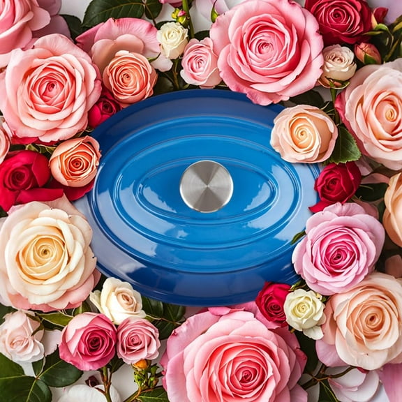 5.5 Quart Oval Enameled Cast Iron Dutch Oven Pot with Lid, Oven Safe  to 550° F & Dishwasher Safe