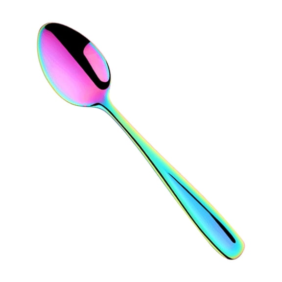 5.5 in Rainbow Teaspoon, Mini Stainless Steel Silverware Dessert Spoons Espresso Spoons for Home, Kitchen, Restaurant, Mirror Finish and Dishwasher Safe