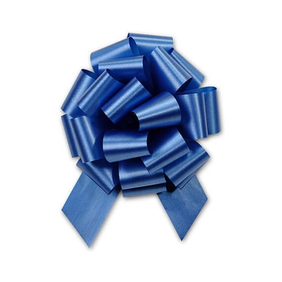 5.5" Royal Blue Flora Satin Pull Bow (20 Loops) - Pack of 4 Bows