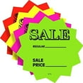 thumbnail image 1 of 5.5" Sale Price Fluorescent Neon Die Cut Star Burst Retail Sign Cards, 100 Pack, 1 of 2