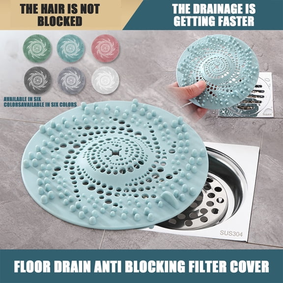 5.5" Sink Strainer Hair Clean Up Durable Anti-Blocking Waste Catcher Useful Floor Drain Mesh Trap Bathroom (Blue)