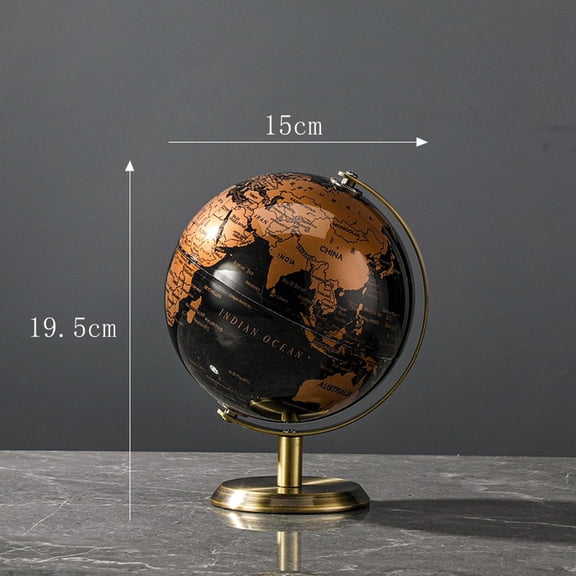 5.5" Small Desk Globe World Globe with Rotating Stainless Steel Stand for Adults - Globe Decor Elegant Adult Home Desk Bookcase Decoration & Gifts C