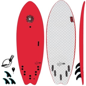 5-5 5ft 5in Fish - Soft Top Short Foam Surfboard for Beginners and Kids - Includes Leash and Fins