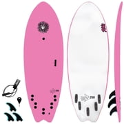 5-5 5ft 5in Fish - Soft Top Short Foam Surfboard for Beginners and Kids - Includes Leash and Fins