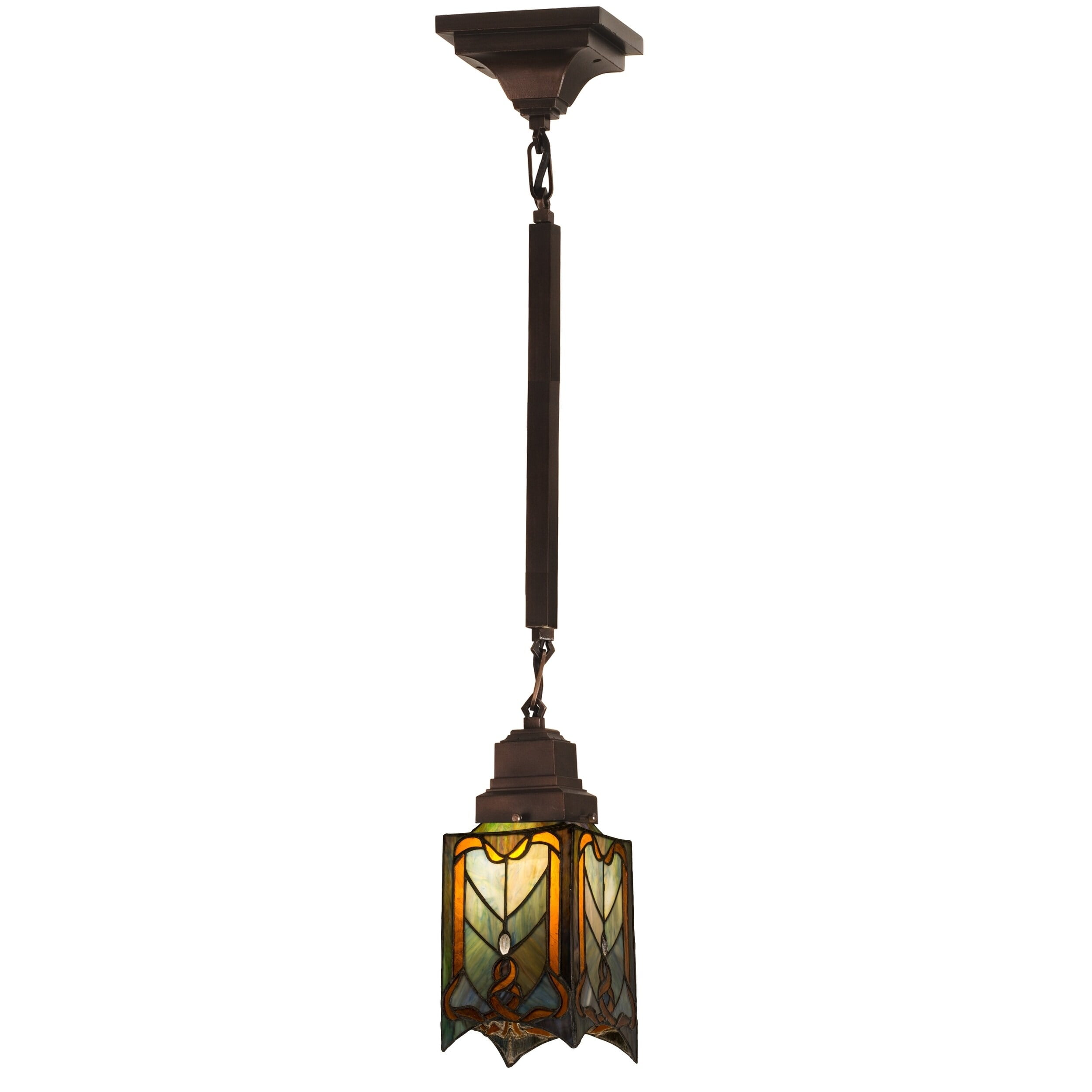 Majestic Simplicity Mini Pendant in Black with Art Glass Accents