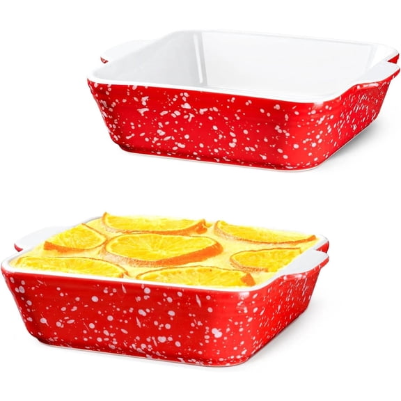 5.5 Square Ceramic Baking Dish Set, 2-Pack Small Baking Pan 13Oz Mini Casserole