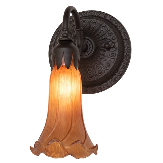 Meyda Lighting 5.5" Wide Amber Tiffany Pond Lily Wall Sconce