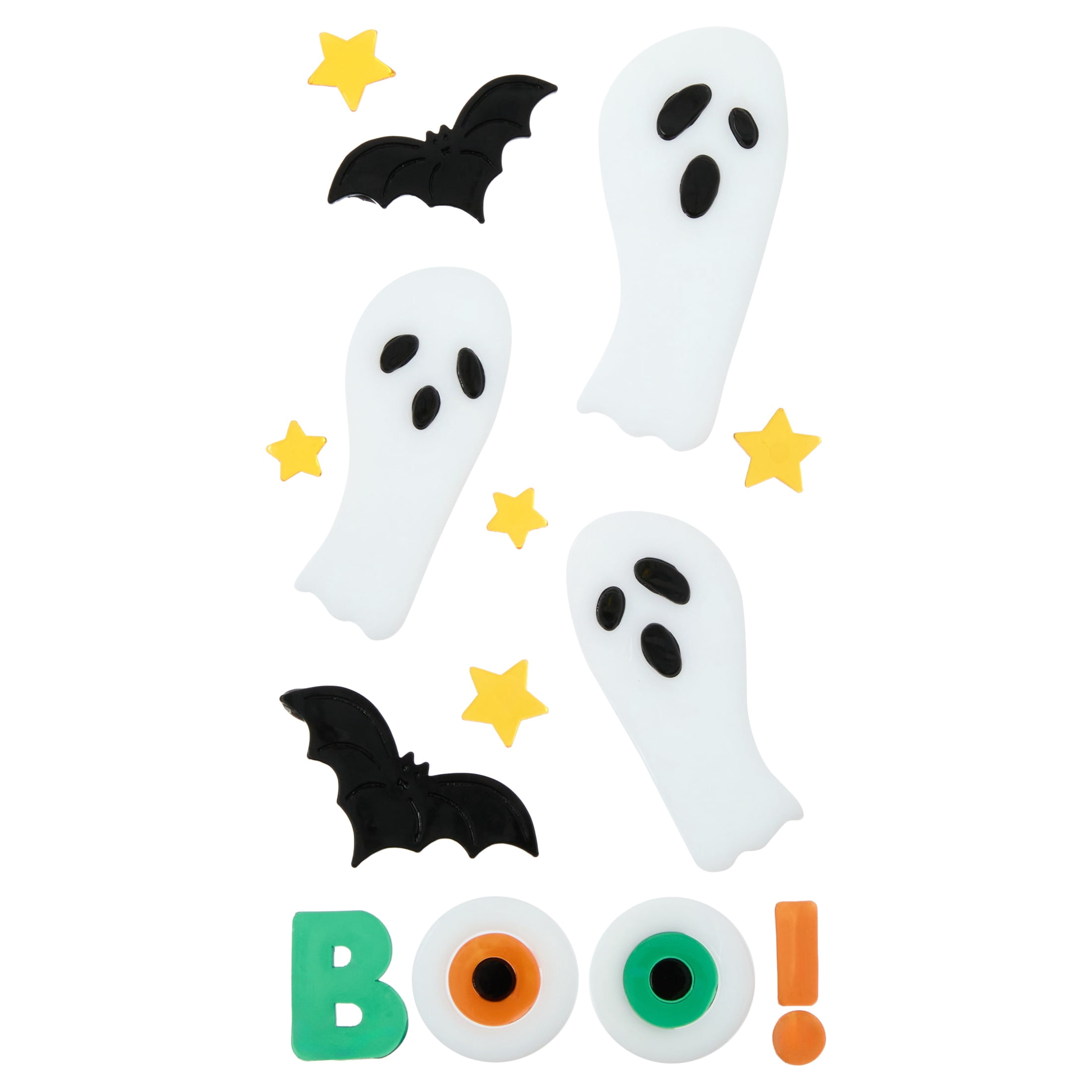 Bats and Ghosts Gel Clings, Black and White, 5.5" x 12.1", Halloween by Way To Celebrate