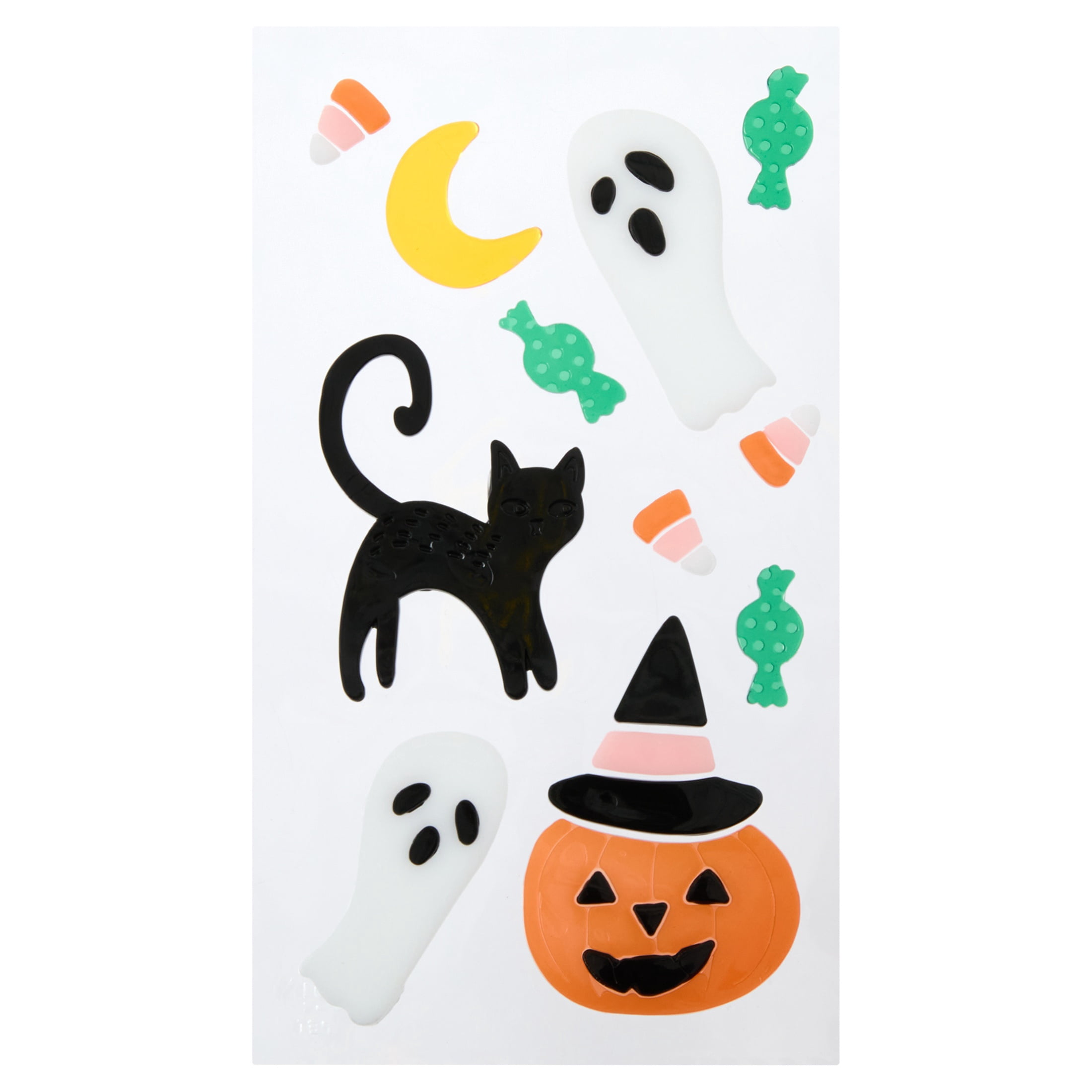 Ghosts and Cat Gel Clings, Multicolor, 5.5" x 12.1", Halloween by Way To Celebrate