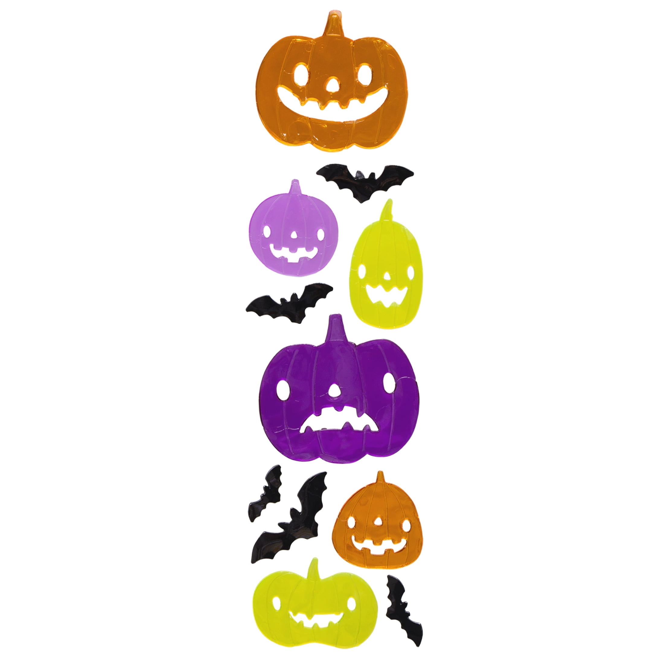 Bats and Jack-o'-Lanterns Gel Clings, Multicolor, 5.4" x 20.9", Halloween by Way To Celebrate