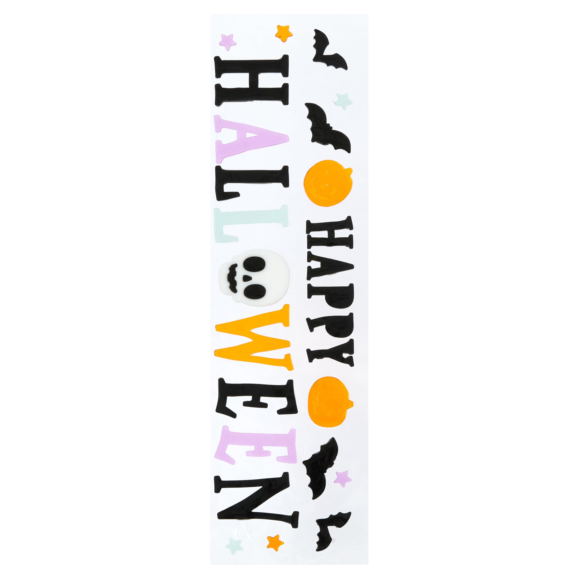 Happy Halloween Gel Clings, Multicolor, 5.5" x 21", Halloween by Way To Celebrate