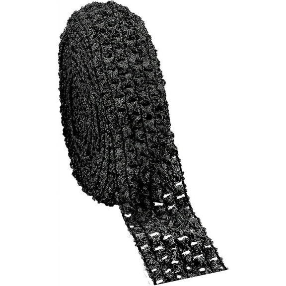 5.5 Yards 1.7" Wide Elastic Crochet Headband Ribbon Crochet Stretch Trim Fabric for Hair Accessories Tube Top Black