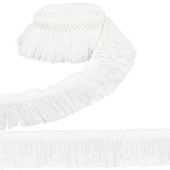 5.5 Yards 3 Inch Sewing Lace Trim Ribbons White Cotton Tassel Fringe Trim Boho Vintage Long Fringe Trim DIY