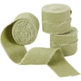 thumbnail image 1 of 5.5 Yards 3 Rolls Yellow Green Cotton Ribbon 1.6 Inch Wide Handmade Frayed Ribbons Cotton Rustic Frayed Edge Ribbon Tassel Fringe Ribbon for Gift Wrapping Wedding Holiday Decor, 1 of 9