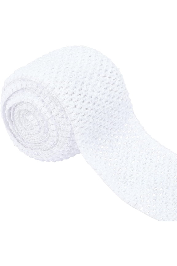 5.5 Yards 4.41 Inch Wide Elastic Band White Stretch Polyester Fabric Ribbon Crochet Headband for Home DIY Sewing Crafts Garment Stretch Knitting Hair Accessories White 1bag