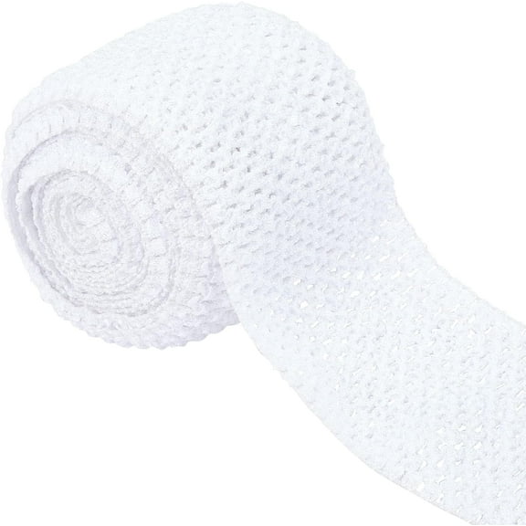 5.5 Yards 4.41 Inch Wide Elastic Band White Stretch Polyester Fabric Ribbon Crochet Headband for Home DIY Sewing Crafts Garment Stretch Knitting Hair Accessories White DIY