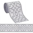 thumbnail image 1 of 5.5 Yards Geometric Jacquard Ribbon 3-1/4" Wide Polyester Embroidery Curtain Trim Tape Light Grey Embroidered Drapery Trim Jacquard Ribbon for Your Drapes Curtains Banding Trim Tape, 1 of 9