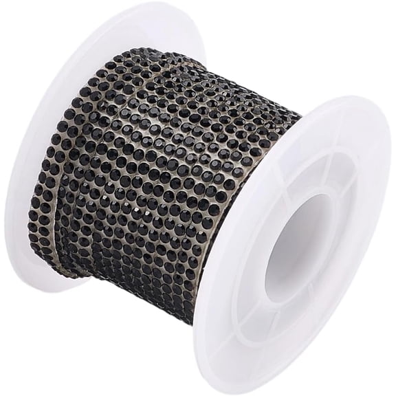 5.5 Yards x 0.2 Inch Rhinestone Car Trim Black Self Adhesive Ribbon Auto Dashboard Line moulding Sticker Strips Car Interior Exterior Accessories