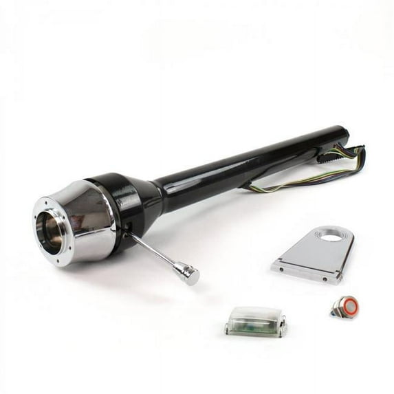 5.5 in. Drop 6 Hole Red Push Button Roadster Column - Black