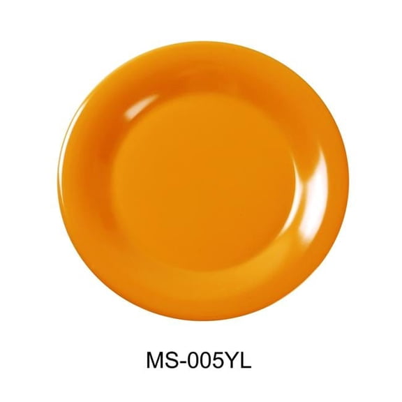 5.5 in. Mile Stone Wide Rim Round Plate, Yellow - Pack of 48