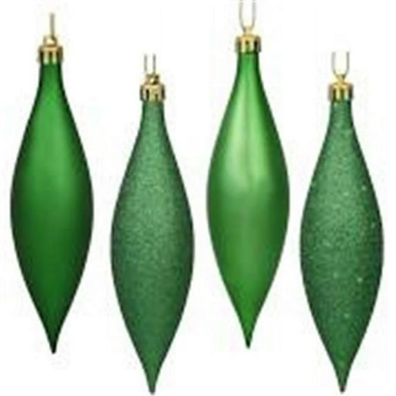 5.5 in. Moss Green Drop 4 Finish Assorted Color Christmas Ornament - 8 per Box