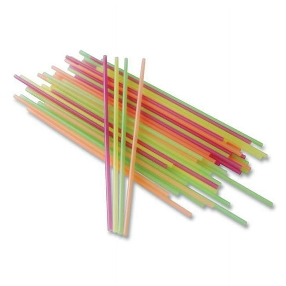 5.5 in. Polypropylene Neon Sip Sticks, Assorted