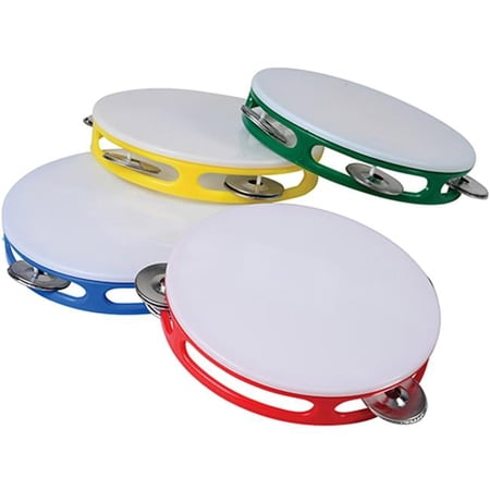 5.5 in. Primary Color Tambourines Toy - 4 Assorted Color