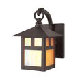thumbnail image 1 of 5.5 inch 1 Light Bronze Outdoor Wall Lantern Pendant Lighting Fixture with Iridescent Tiffany Glass Shade backed with Hand Crafted Solid Brass material for patio, front porch, entryway and more, 1 of 6