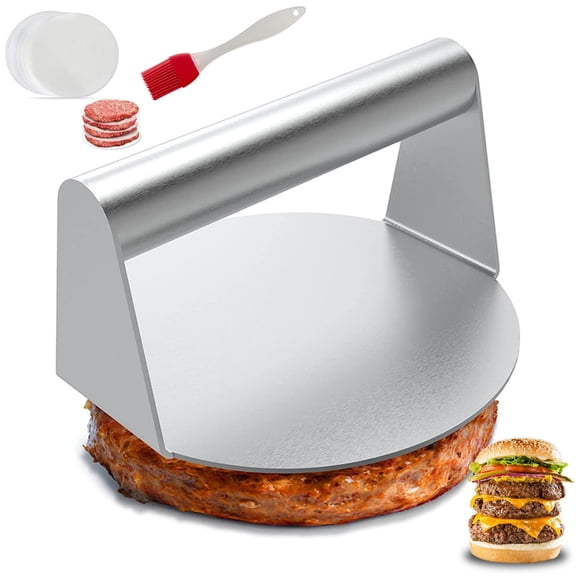5.5 inch Burger Press, 304 Stainless Steel Hamburger Press, Non-Stick Round Burger Smasher
