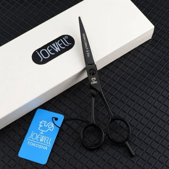1pcs Flat Clipper 5.5 inch black flat  Professional Cobalt-5.5 Inch Hair Barbers Tools Salon Jair Cutting Thinning Shears Set of Female Bangs Scissors