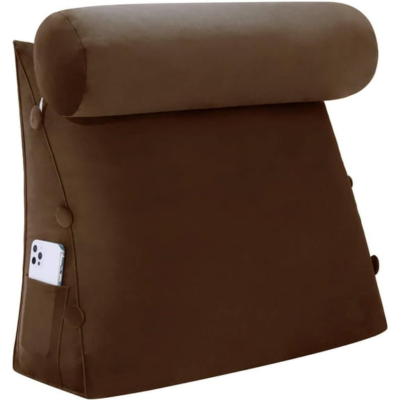 5.5 lbs Adjustable 3 in 1 Reading Pillows for Sitting in Bed Adult, Back Pillow for Bed Sitting Up with Neck Support, Bed Pillows for Women with Removable Cover