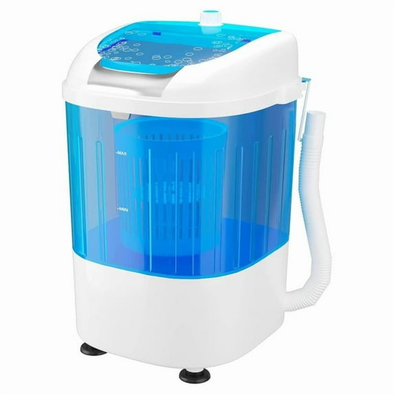 5.5 lbs Portable Semi Auto Electric Compact Laundry Washer with Durable Design, Energy Saving & Rotary Controller for Home, Apartment, RV Small Space, Blue