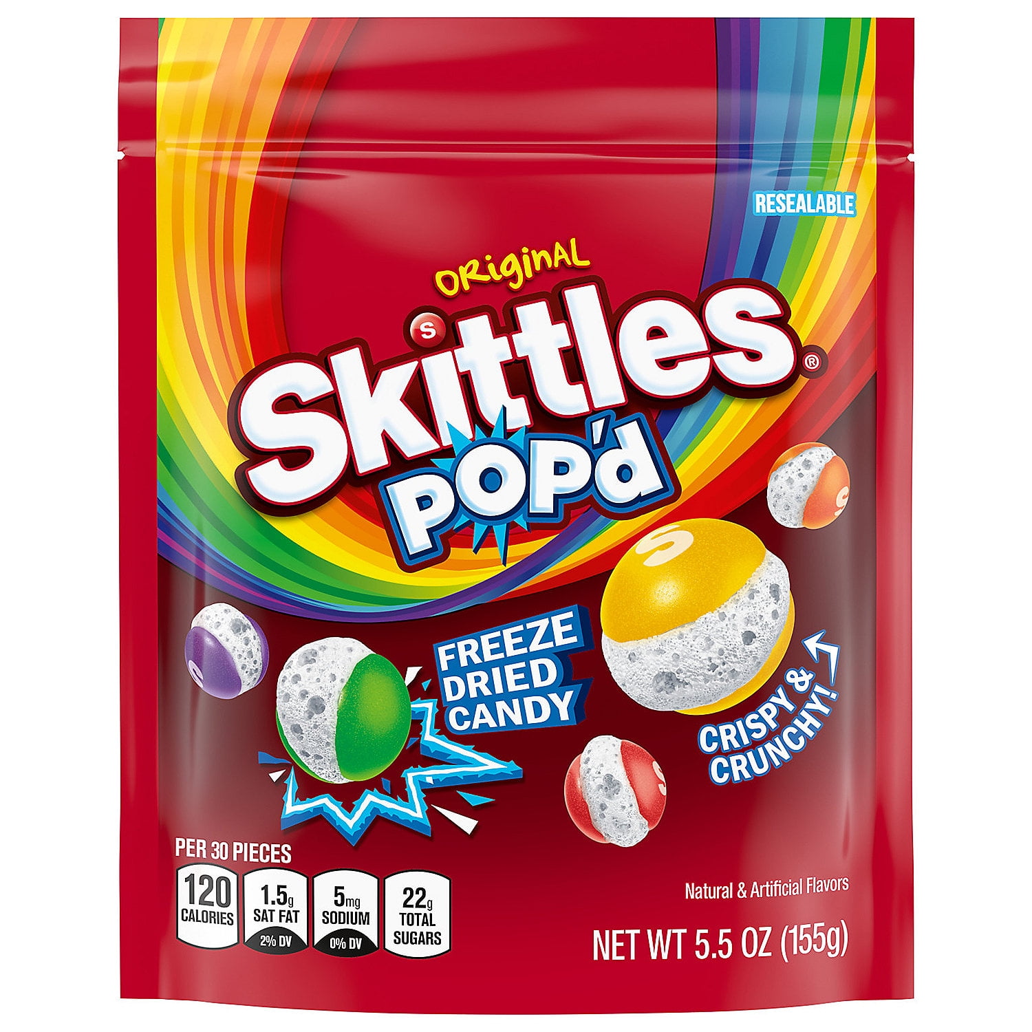 5.5 oz. Skittles POPd Original Freeze-Dried Candy Bag