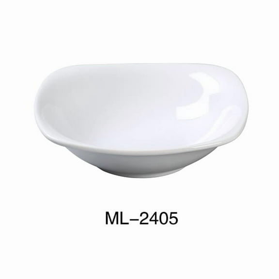 5.5 x 1.5 in. Mainland Porcelain Square Bowl with Rounded Corner, Super White - 8 oz - Pack of 36
