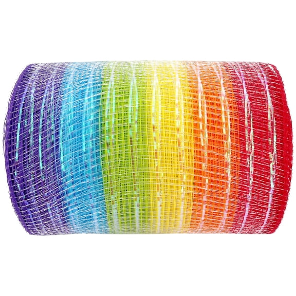Celebrate It 5.5" x 15yd. Rainbow Mesh Ribbon